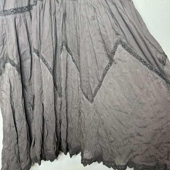 Free People Trails End Skirtall Women’s Medium Overall Dress Gray Bohemian Boho - Picture 14 of 15